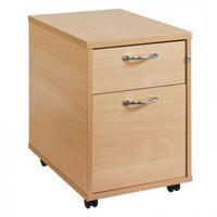 2 Drawer Mobile Pedestal White