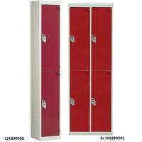 2 compartment / 2 door Steel Lockers 1800h x 300w x 300d