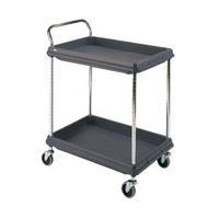 2 tier black 832x546x1041mm deep ledge trolley 322441