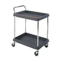 2 tier black h1041x w984xd689mm deep ledge trolley 322447