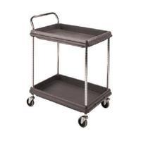 2 Tier Black W832xD546xH1041mm Deep Ledge Trolley 375053