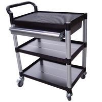 2 Shelves Utility Tool Trolley W/ Two Locking Drawers