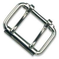 2 nickel plated 2 prong roller buckle