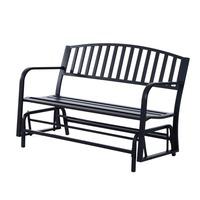 2 seater metal glider bench rocker in black