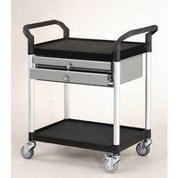 2 SHELVES UTILITY TOOL TROLLEY W/ TWO LOCKING DRAWERS