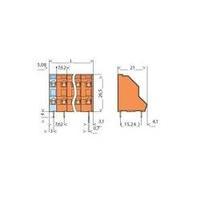 2-tier terminal 2.50 mm² Number of pins 6 736-603 WAGO Orange 1 pc(s)