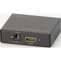 2 ports HDMI splitter Digitus DS-46304 3D playback mode, Steel casing 4096 x 2160 Black