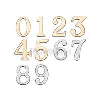 2 Inch Self Adhesive Door Numeral 0 Polished Brass