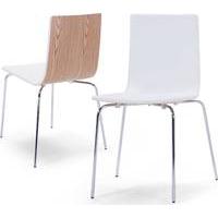 2 x Dolly Dining Chairs, Ash and White