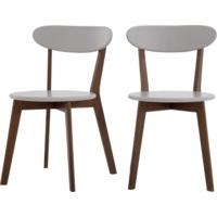 2 x Fjord Dining Chairs, Dark Stain Oak and Grey