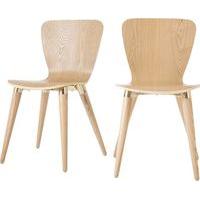 2 x Edelweiss Dining Chairs, Ash and Brass