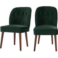 2 x margot dining chairs pine green velvet