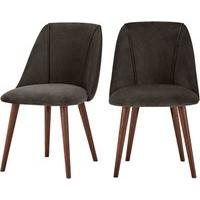2 x Lule Dining Chairs, Otter Grey Velvet