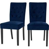 2 x Flynn Dining Chairs, Royal Blue Velvet