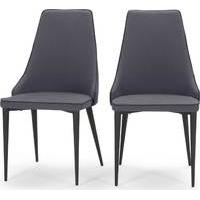 2 x Julietta Dining Chairs, Lead Grey