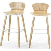 2 x Edelweiss Bar Chairs, Ash and White