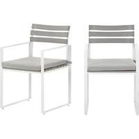 2 x Catania outdoor dining chairs, white and polywood