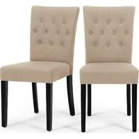 2 x Flynn Dining Chairs, Biscuit Beige and Black