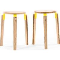 2 x dorso stacking stool ash and yellow