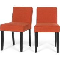 2 x Wilton Dining Chairs, Retro Orange and Birch Black