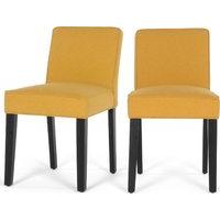 2 x Wilton Dining Chairs, Yolk Yellow and Birch Black