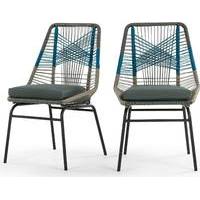 2 x Copa Outdoor Dining Chairs, Cool Blue