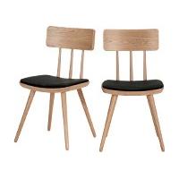 2 x Kitson Dining Chairs, Natural Ash and Black