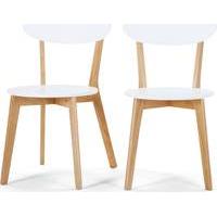 2 x Fjord Dining Chairs, Oak and White