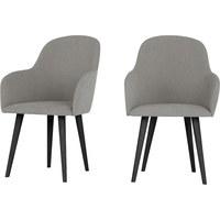 2 x Stig High Back Carver Dining Chairs, Manhattan Grey and Black