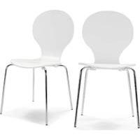 2 x kitsch dining chairs white
