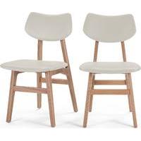 2 x Jacob Dining Chairs, Alabaster and Ash