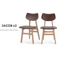 2 x jacob dining chairs jasper brown and ash