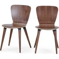 2 x edelweiss dining chairs walnut and black