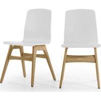 2 x Dante Dining Chair, Oak and White
