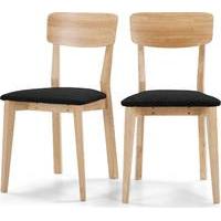 2 x Jenson Dining Chairs, Oak and Dark Grey