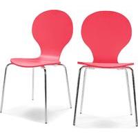 2 x Kitsch Dining Chairs, Raspberry Red