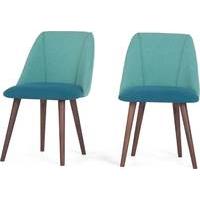 2 x Lule Dining Chairs. Mineral Blue and Emerald Green