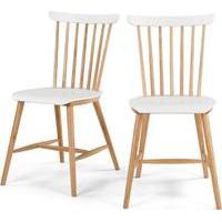 2 x Deauville Dining Chairs, Oak and White
