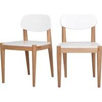 2 x Joseph Dining Chairs, Oak and White