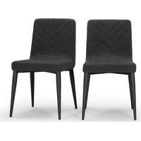 2 x Lex Dining Chairs, Midnight Black