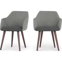 2 x Lule High Back Carver Dining Chairs, Marl and Hail Grey