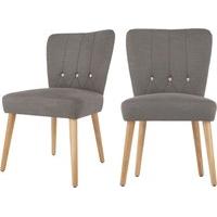 2 x Charley Dining Chairs, Graphite Grey and Oak