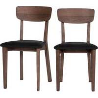 2 x Jenson Dining Chairs, Dark Stain Oak and Dark Grey