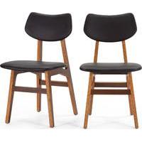 2 x Jacob Dining Chairs, Coal Black and Walnut