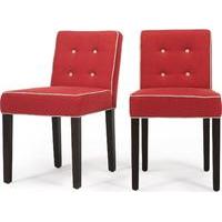 2 x hoxton dining chairs coral red and biscuit beige