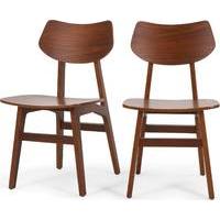 2 x Jacob Dining Chairs, Natural Walnut