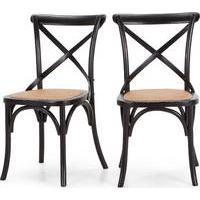 2 x Rochelle Dining Chairs, Black