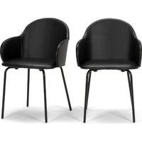 2 x Barbel Dining Chairs, Black