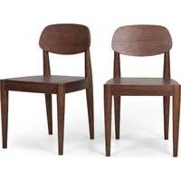 2 x joseph dining chairs dark stain ash