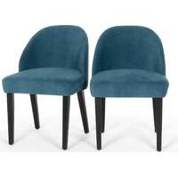 2 x Alec Dining Chairs, Quilted Blue